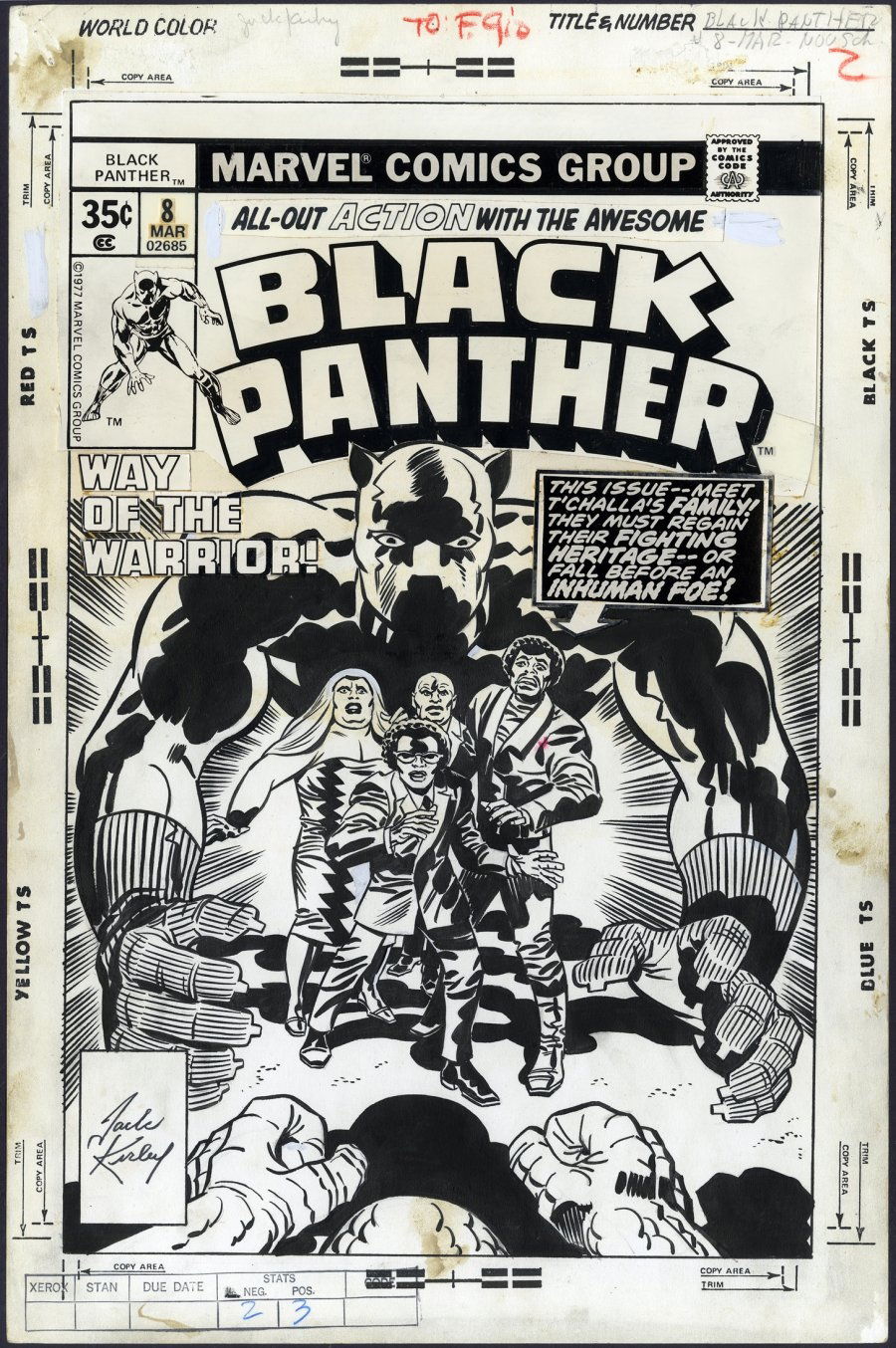 Jack Kirby BLACK PANTHER #8 Cover (1977) Way of the Warrior, in Dino  Mauricio's Marvel Covers Comic Art Gallery Room