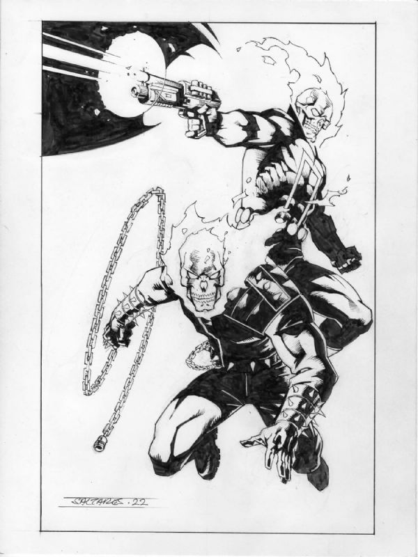 Ghost Rider By Javier Saltares In Mark B Kirschner S Javier Saltares Artwork Comic Art