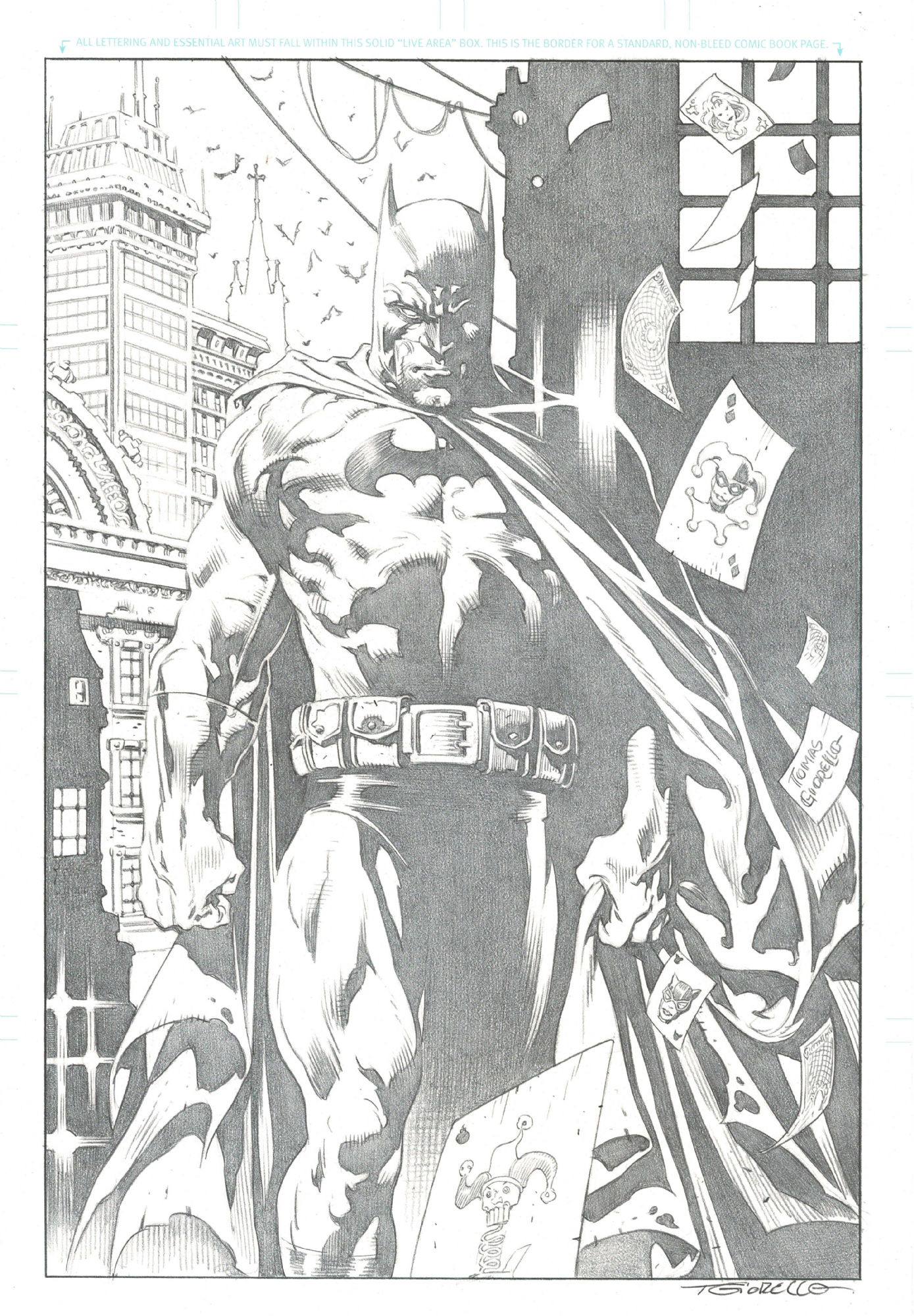 Batman pencil illustration by Tomas Giorello, in Jimmy Lawrence's ...