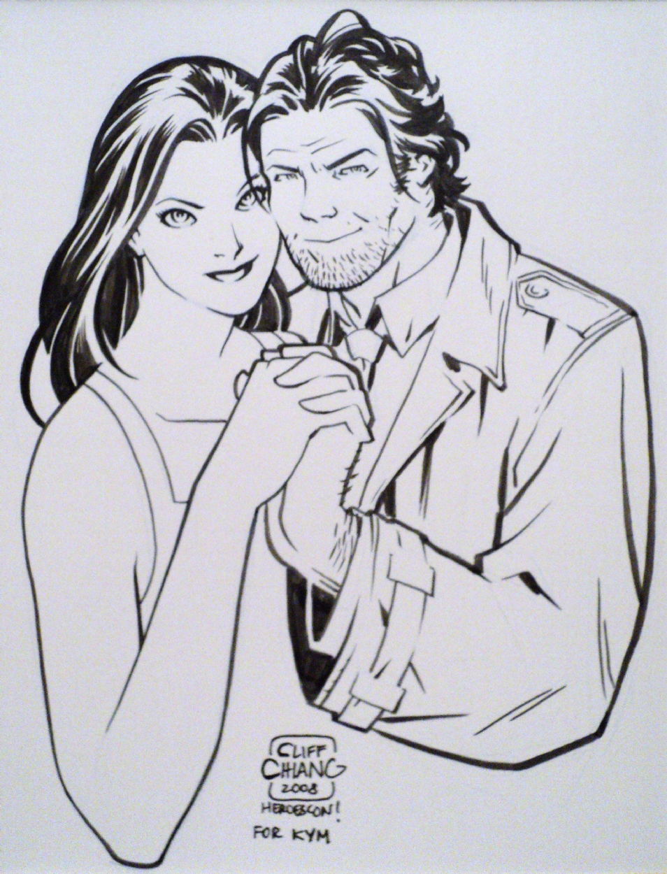 Fables Snow White and Bigby Wolf by Cliff Chiang, in Jimmy Lawrence's  Vertigo (DC)-commissions and sketches Comic Art Gallery Room