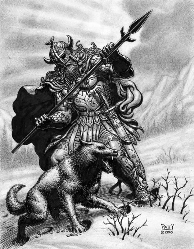 Odin God of War, in Livenstak Freygeraf's Sean Patty Comic Art