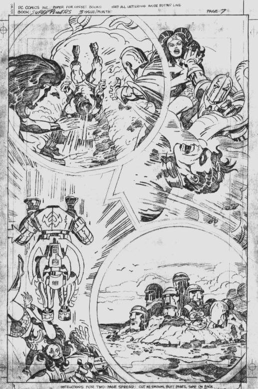 Jack Kirby - Super Powers pencil page, in Joel Thingvall GALLERY OF WONDER  WOMAN ART's Wonder Woman Comic Book Unpublished Comic Art Gallery Room