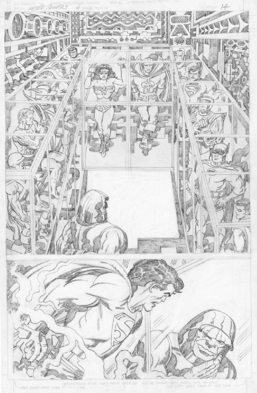 Jack Kirby - Super Powers pencil page, in Joel Thingvall GALLERY OF WONDER  WOMAN ART's Wonder Woman Comic Book Unpublished Comic Art Gallery Room
