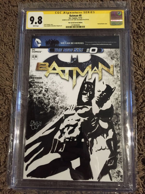 BATMAN CATWOMAN PAINTED SKETCH COVER CGC SIGNATURE SERIES 9.6, in Chris ...