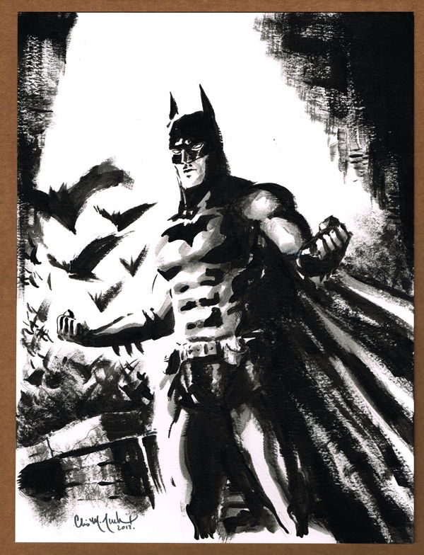 Batman, in Chris McJunkin's Black & Whites Comic Art Gallery Room