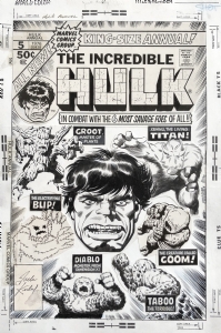 Kirby--Incredible Hulk Annual #5 Cover (1976), Comic Art