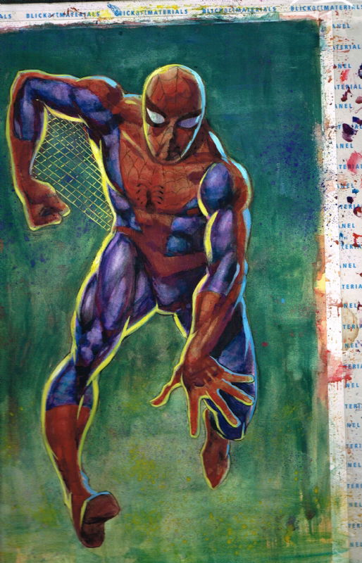 Spiderman Gouache Watercolor by Joe Rubinstein After Steve Ditko, in ...