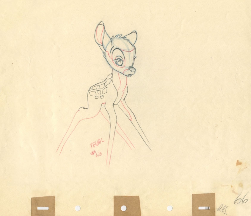 Disney, Bambi, Original production drawing, in Avi Blyer's animation art gallery Comic Art Gallery Room