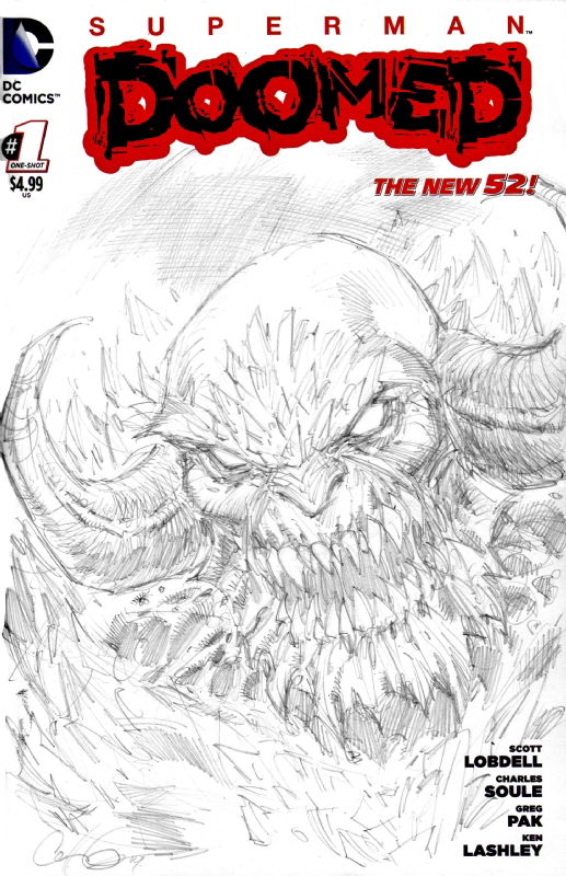 Doomsday Sketch Cover, In Cory Hamscher's 2014 Comic Art Gallery Room