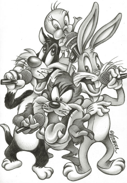 JOAN VIZCARRA. Bugs Bunny, Tasmanian Devil, Sylvester, Tweety, in Ricardo  Guillamon's JOAN VIZCARRA Comic Art Gallery Room