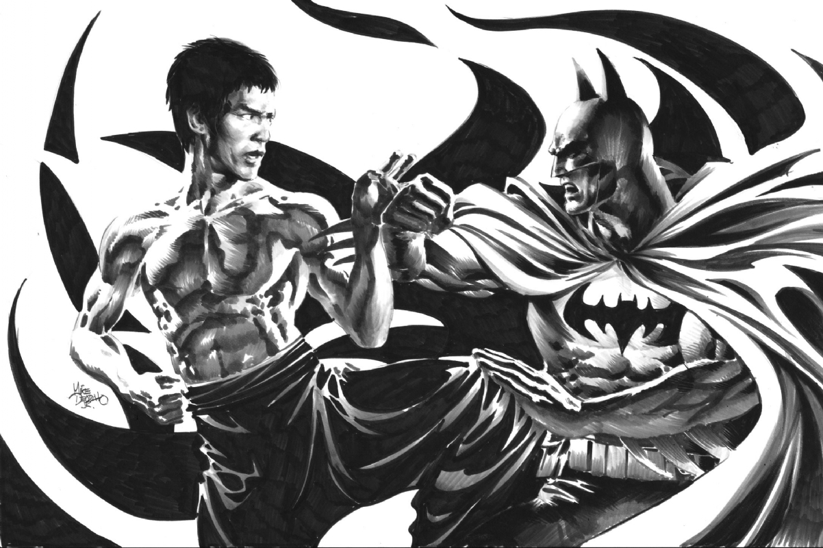 Bruce Lee vs Batman by Mike Deodato, in Joe Lieu's Mike Deodato Jr Comic  Art Gallery Room