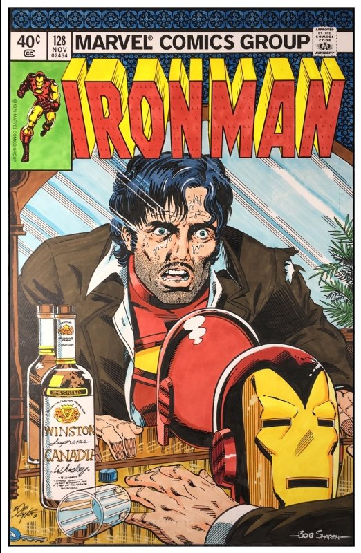 Bob Layton And Bob Sharen Iron Man 128 Cover Recreation In Lloyd Bailey S Original Art Comic
