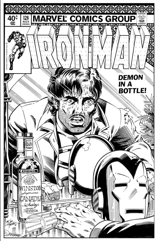 Bob Layton And Bob Sharen Iron Man 128 Cover Recreation In Lloyd Bailey S Original Art Comic