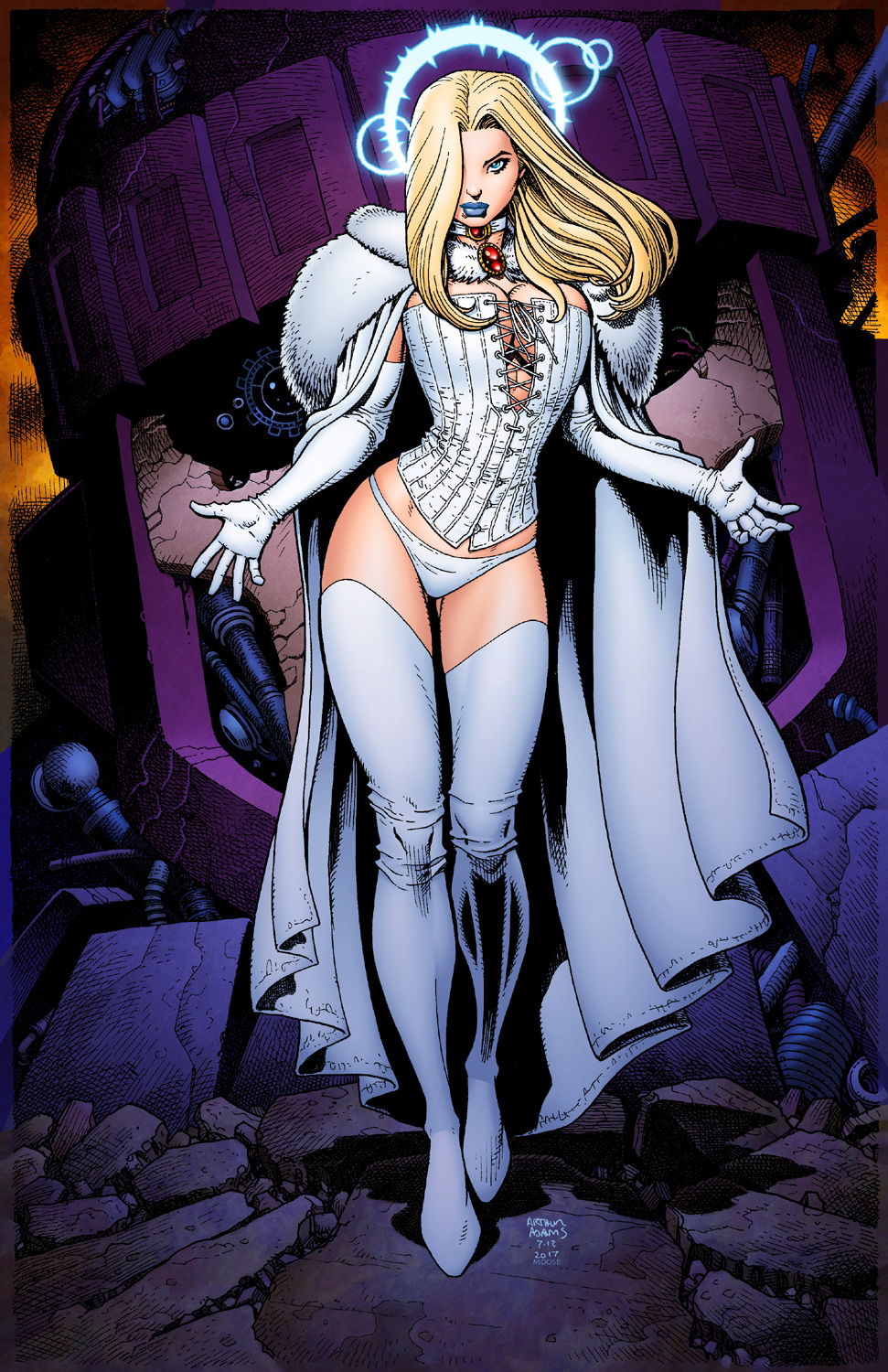 Emma Frost As The White Queen By Art Adams With Colors By Moose Baumann 2018 In James Henry S Art Adams Comic Art Gallery Room