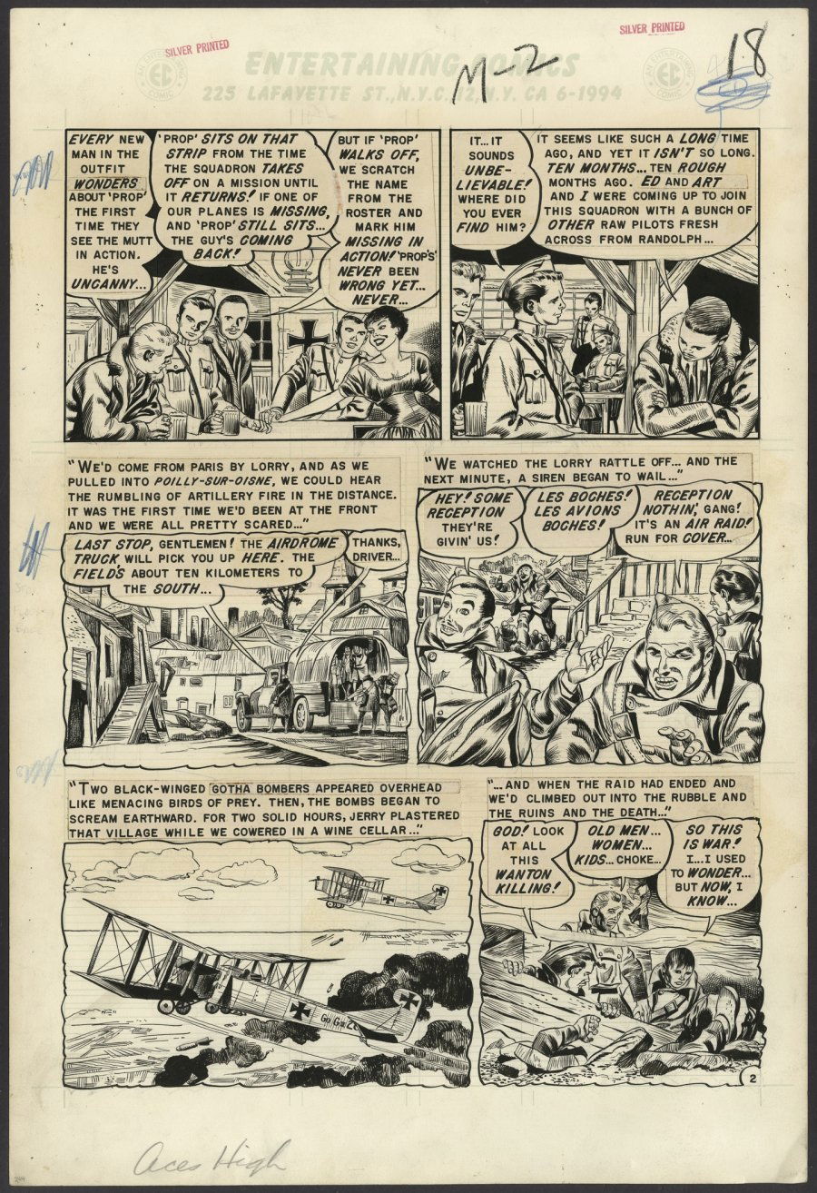 Aces High #1, The Mascot, page 2 by Bernie Krigstein, in ComicConnect ...