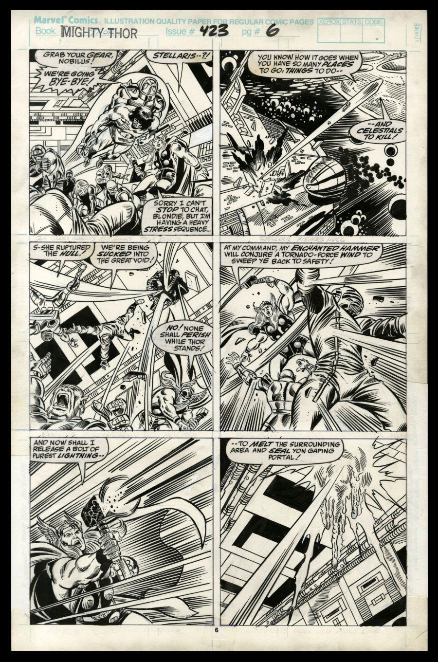 Ron Frenz and Joe Sinnott - Thor #423, page 6, in ComicConnect.com ...