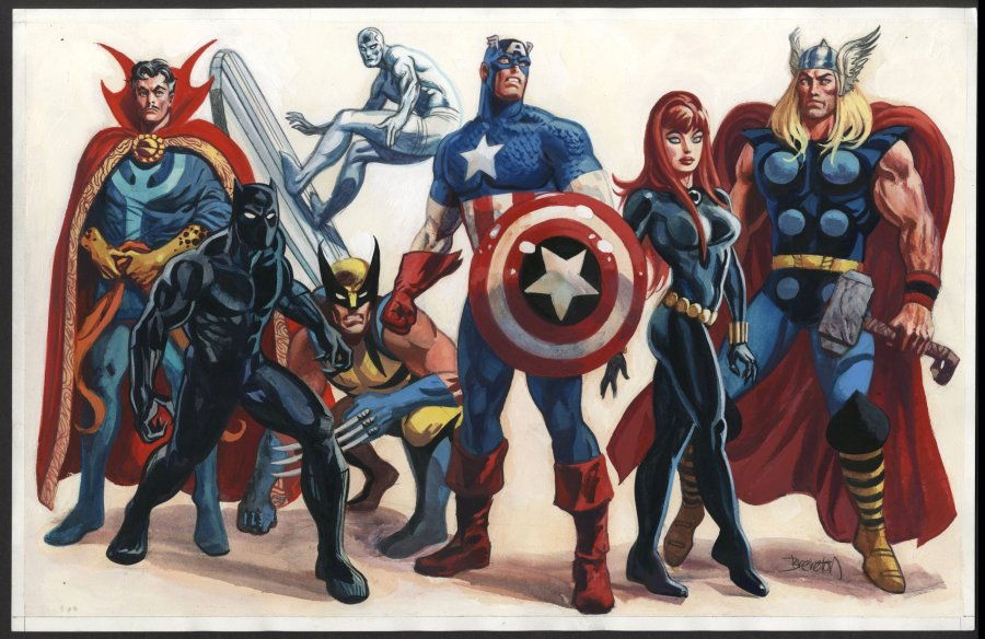 Dan Brereton - Marvel Heroes illustration, in ComicConnect.com -- Comic ...