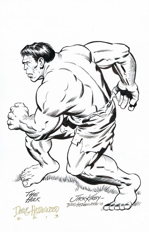 INCREDIBLE HULK Pin-Up JACK KIRBY/HAZLEWOOD, in Doug Hazlewood's Kirby Inks  and Cover Recreations Comic Art Gallery Room