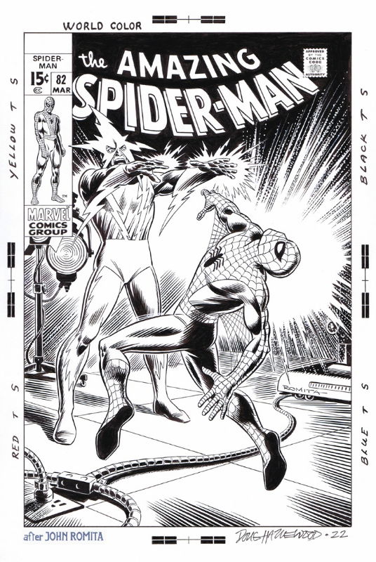 AMAZING FANTASY # 15 COVER RECREATION 1ST SPIDER-MAN ORIGINAL COMIC COLOR  ART