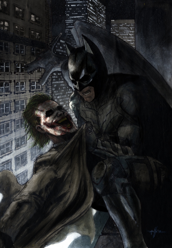 Batman vs Joker, in Marco Russo's Marco Russo Comic Art Gallery Room