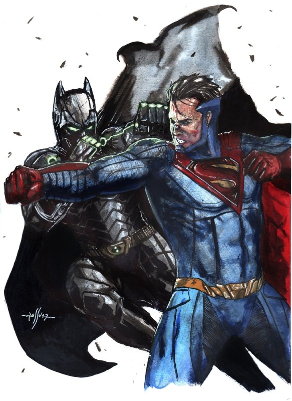 Superman vs Batman (version Injustice: Gods among us) - Marco Russo, in  Marco Russo's Marco Russo Comic Art Gallery Room