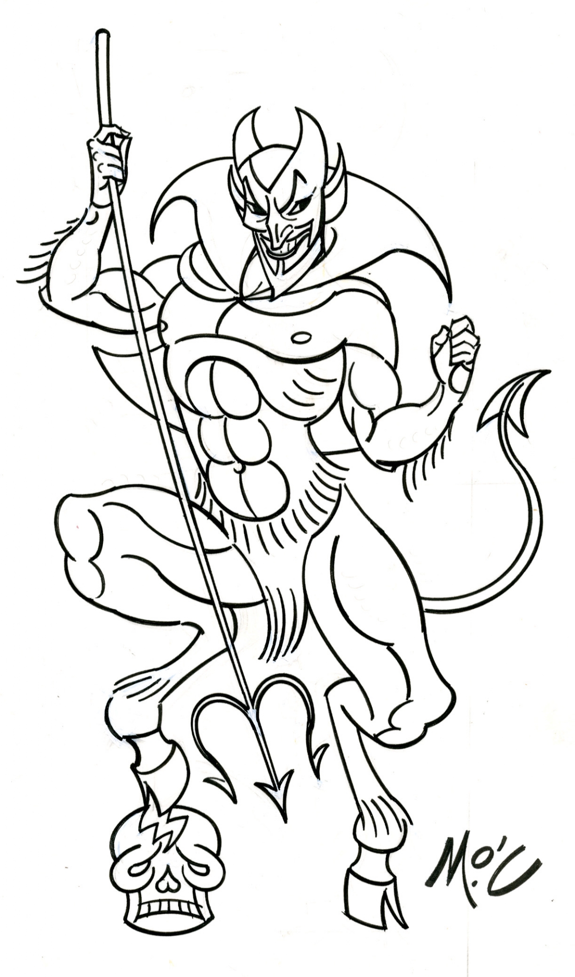 Devil Tattoo Design!, in Mitchell O'Connell's Mitch O'Connell Artwork!  Comic Art Gallery Room