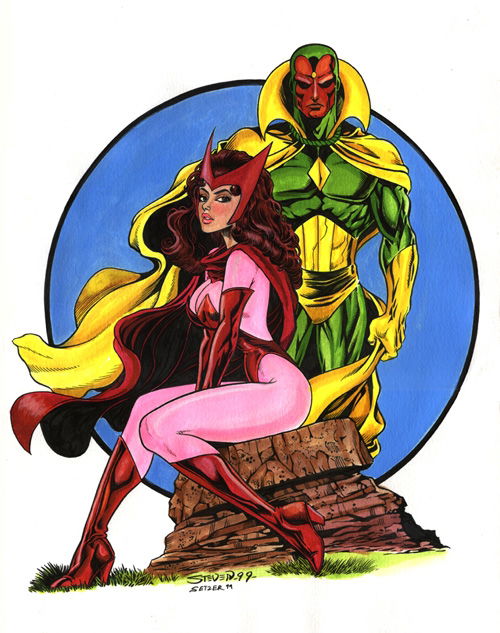 Scarlet Witch And Vision By Steven Butler And Buzz Setzer In Jimmy H S Font Color Purple A B Adrian Butler Font Comic Art Gallery Room