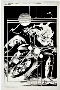 Marvel Tales #254 Ghost Rider Pin-Up Original Art Published Illustration By Jae Lee Comic Art