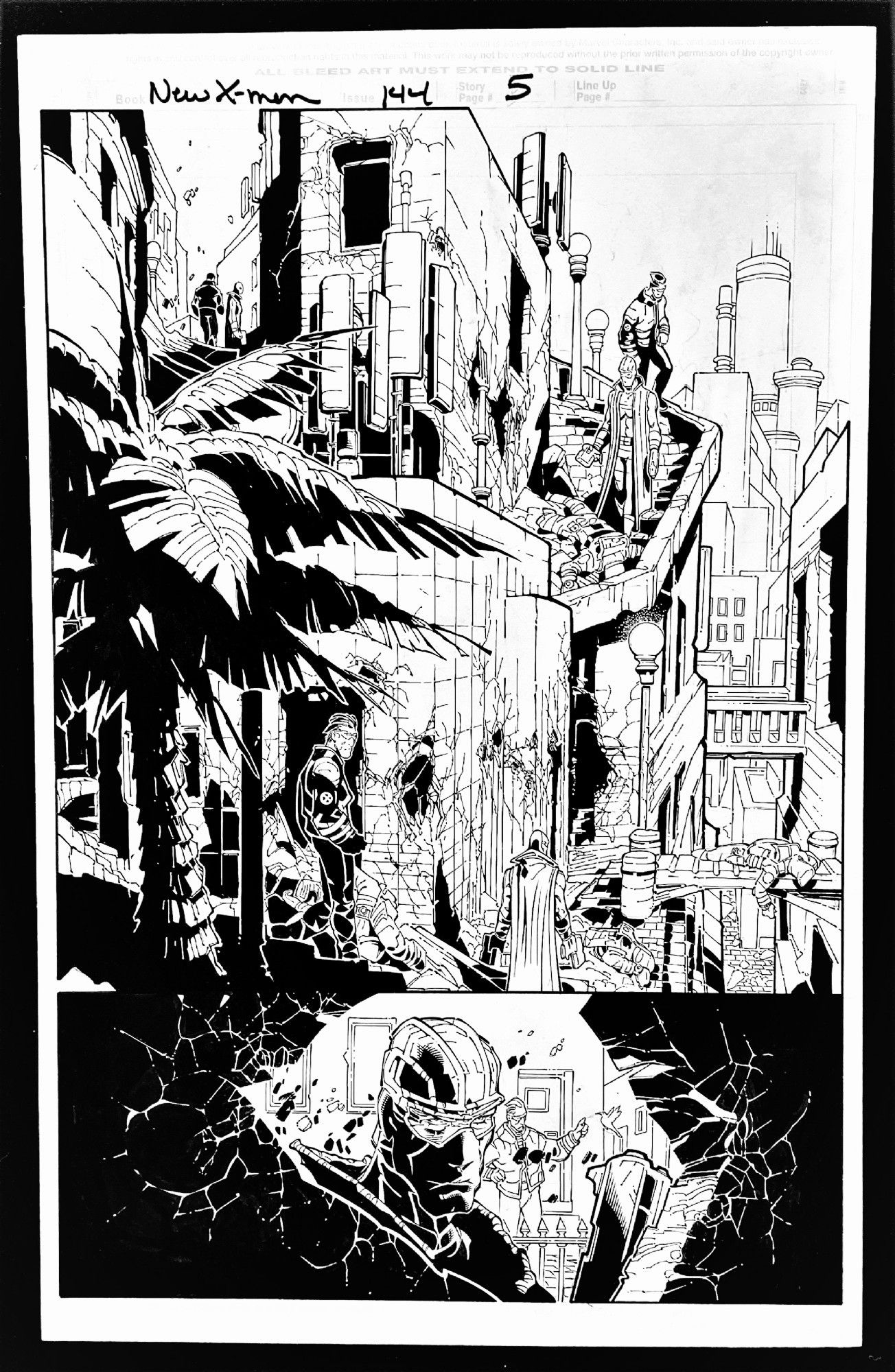 New X Men #144 Page 5 Original Splash Art Fantomex & Cyclops By Chris ...