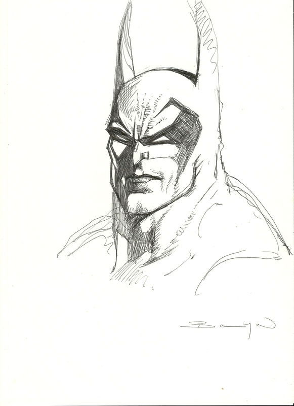 Batman sketch, in Daniel Theodore's DC Universe Comic Art Gallery Room