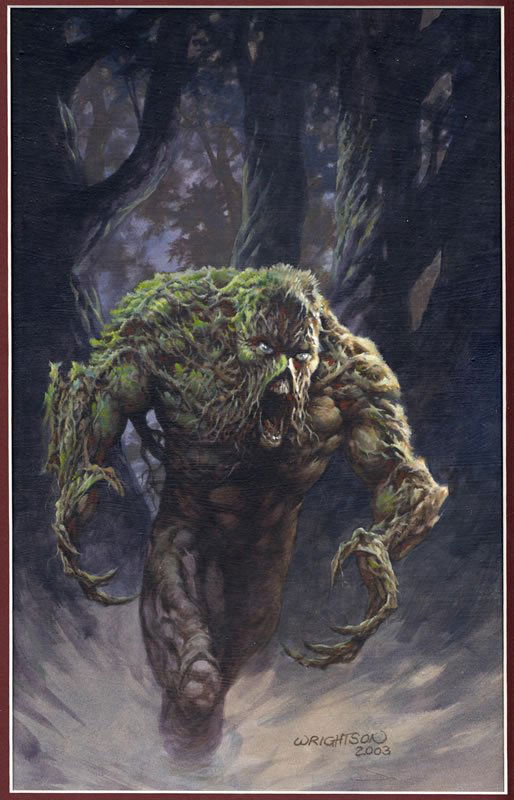 Swamp Thing Oil Painting By Bernie Wrightson (sold), In Simon Reed's 