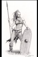Amazon Woman (SOLD) Comic Art