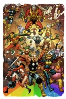 Asgardian and Fourth World Heroes by Brendon & Brian Fraim and Simon Gough Comic Art