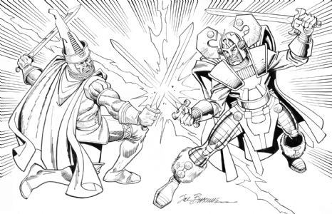 Steppenwolf vs. Balder by Sal Buscema Comic Art