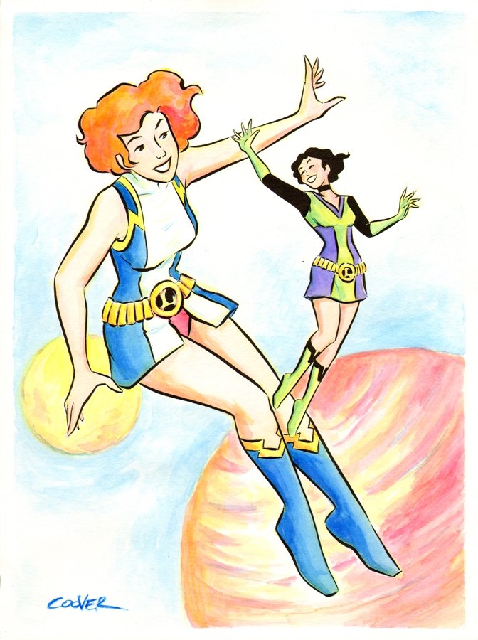 Lightning Lass And Shrinking Violet By Colleen Coover In Travis