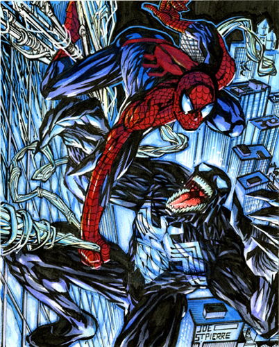 SPIDER-MAN v. VENOM by Joe St.Pierre, in Joe StPierre's Sketch Card ...