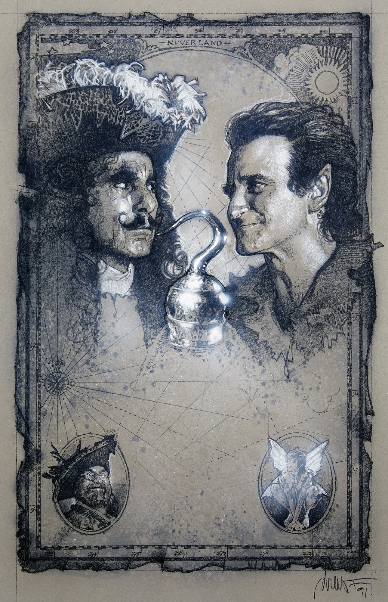 Hook Movie Poster Comprehensive by Drew Struzan (1991) ~ The Face Off ~  Second Generation, in Rabid Ferret's <ss> Drew STRUZAN makes movies magic  Comic Art Gallery Room