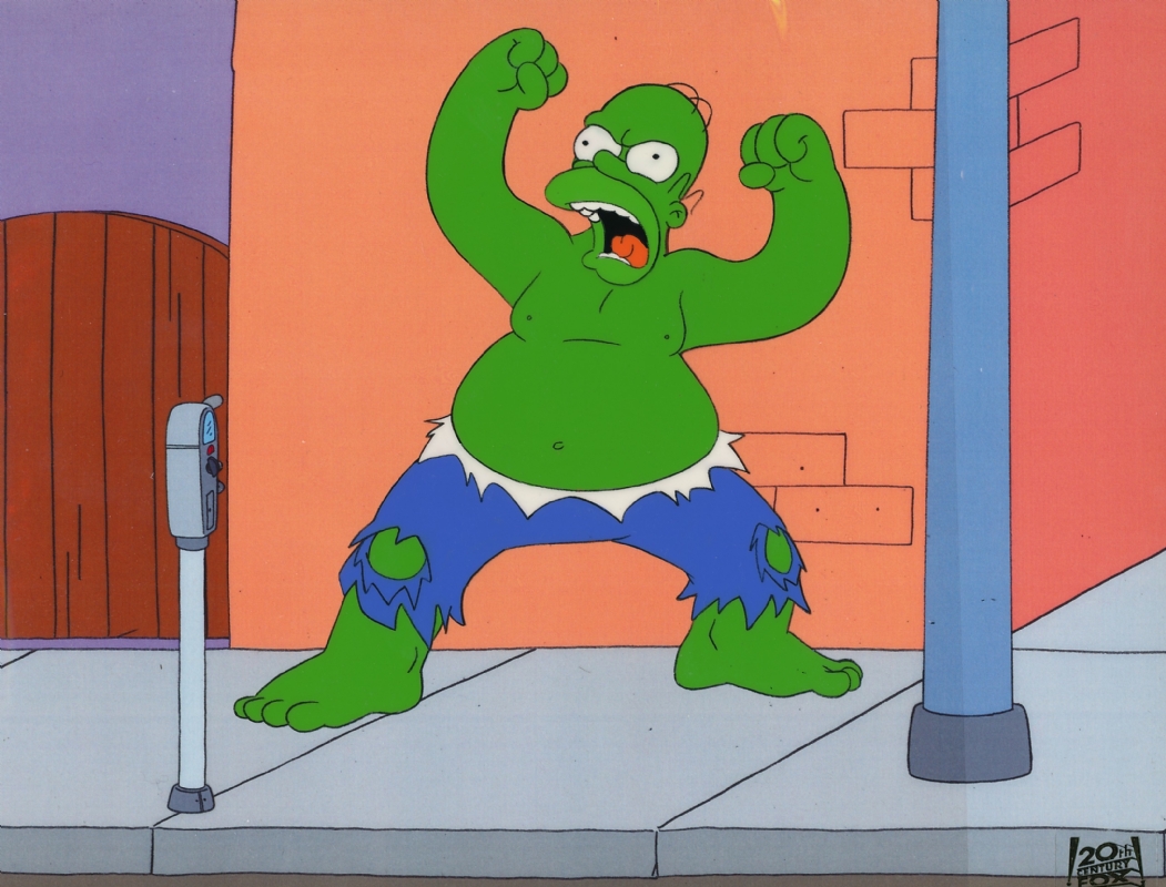 Simpsons Production Cel Hulk Homer In Matt Driscolls Collection 