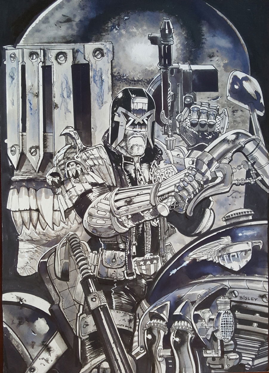 Judge Dredd and Judge Death by Simon Bisley, in Richard Burchfield's Simon  Bisley Comic Art Gallery Room