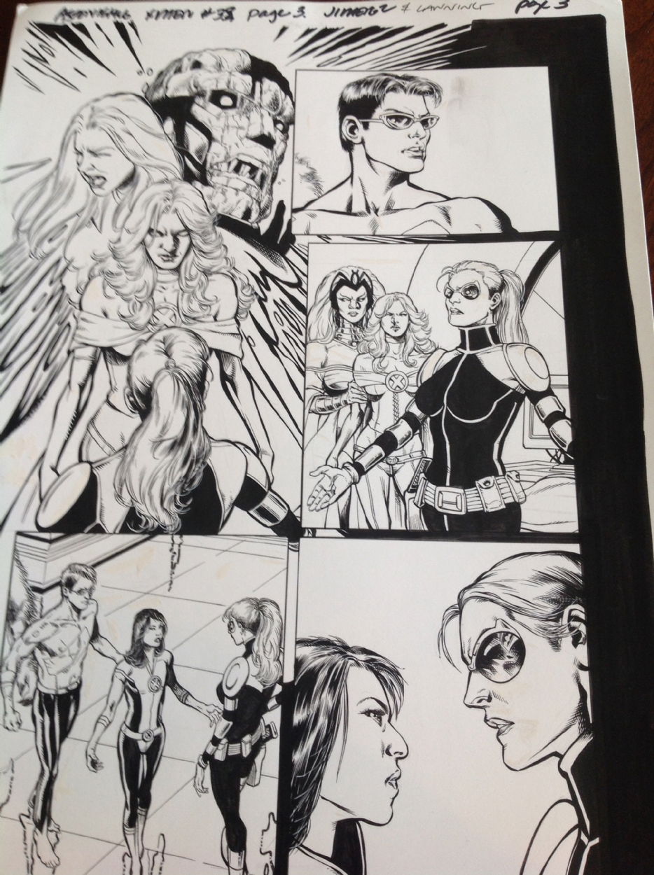 Astonishing X Men 38 Page 3 Sentinel Cyclops Emma Frost Storm In Thomas Crosby S X Men Comic Art Gallery Room