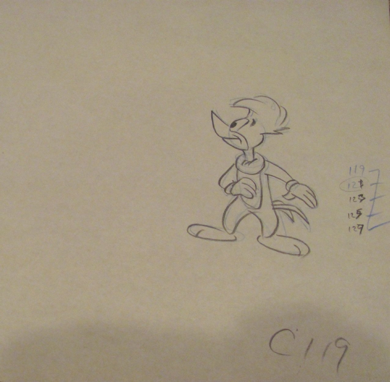 Walter Lantz Original Pencil Production Drawing Studio Animation