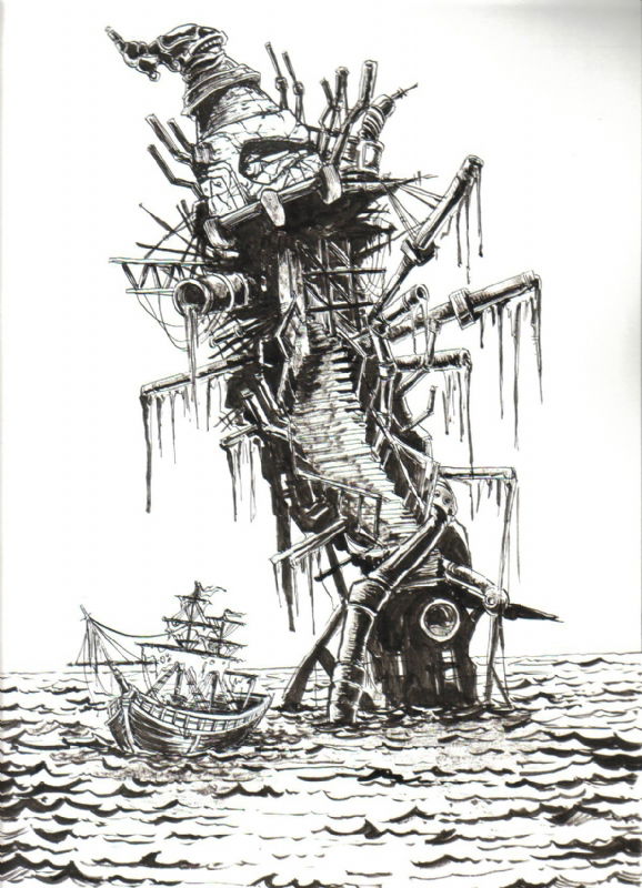 Chris Lie Pirate Ship Page In Brian Stryker S The Treasure Chest Pirate Sketchbook Comic Art Gallery Room