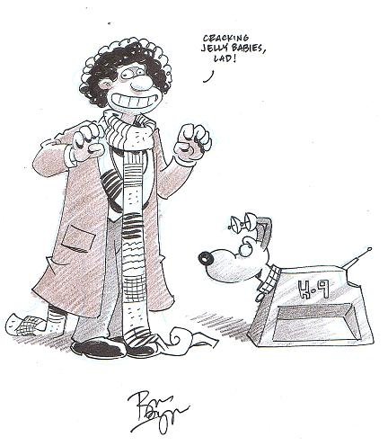 Wallace & Gromit as Fourth Doctor & K9 (Doctor Who) by Roger Langridge (Baltimore Comic Con 2012) Comic Art