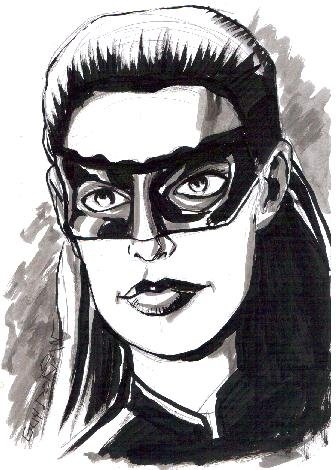 Anne Hathaway Catwoman Sketch Cover by Wu Wei in Ron Chmiels Rons Sketch  Covers Comic Art Gallery Room