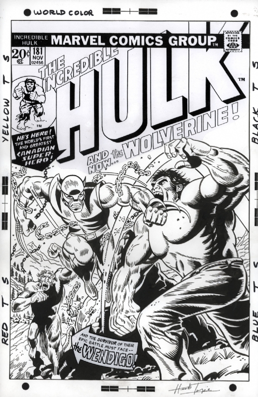 Incredible Hulk 181 recreation Comic Art