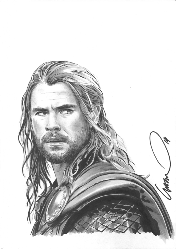 ArtStation  Coloured pencil drawing of Chris Hemsworth AKA Thor