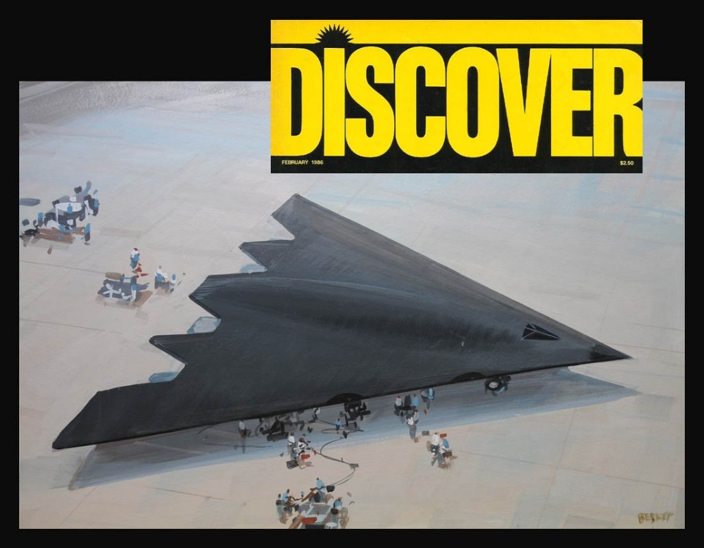 JOHN BERKEY 1988 Stealth Jet for Discover magazine / unpublished, in Jim  Pinkoski's Jim Pinkoski Comic Art Gallery Room