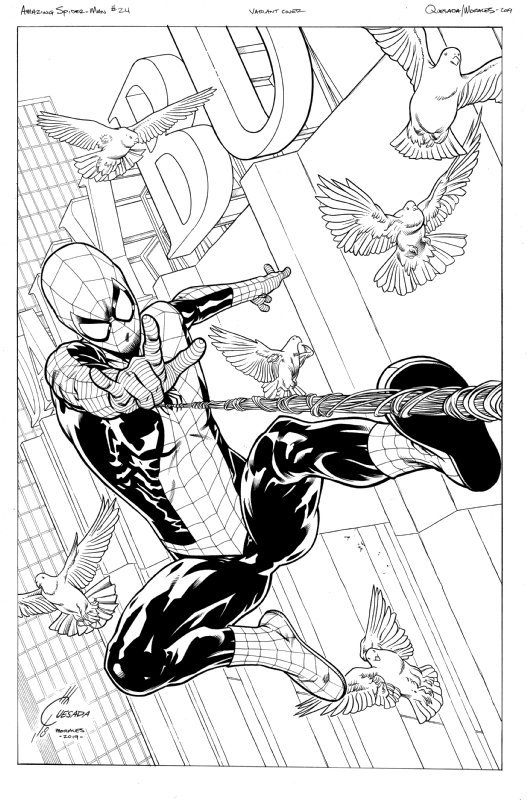 Amazing Spiderman 24, in Alex Gonzalez's Joe Quesada Comic Art Gallery Room