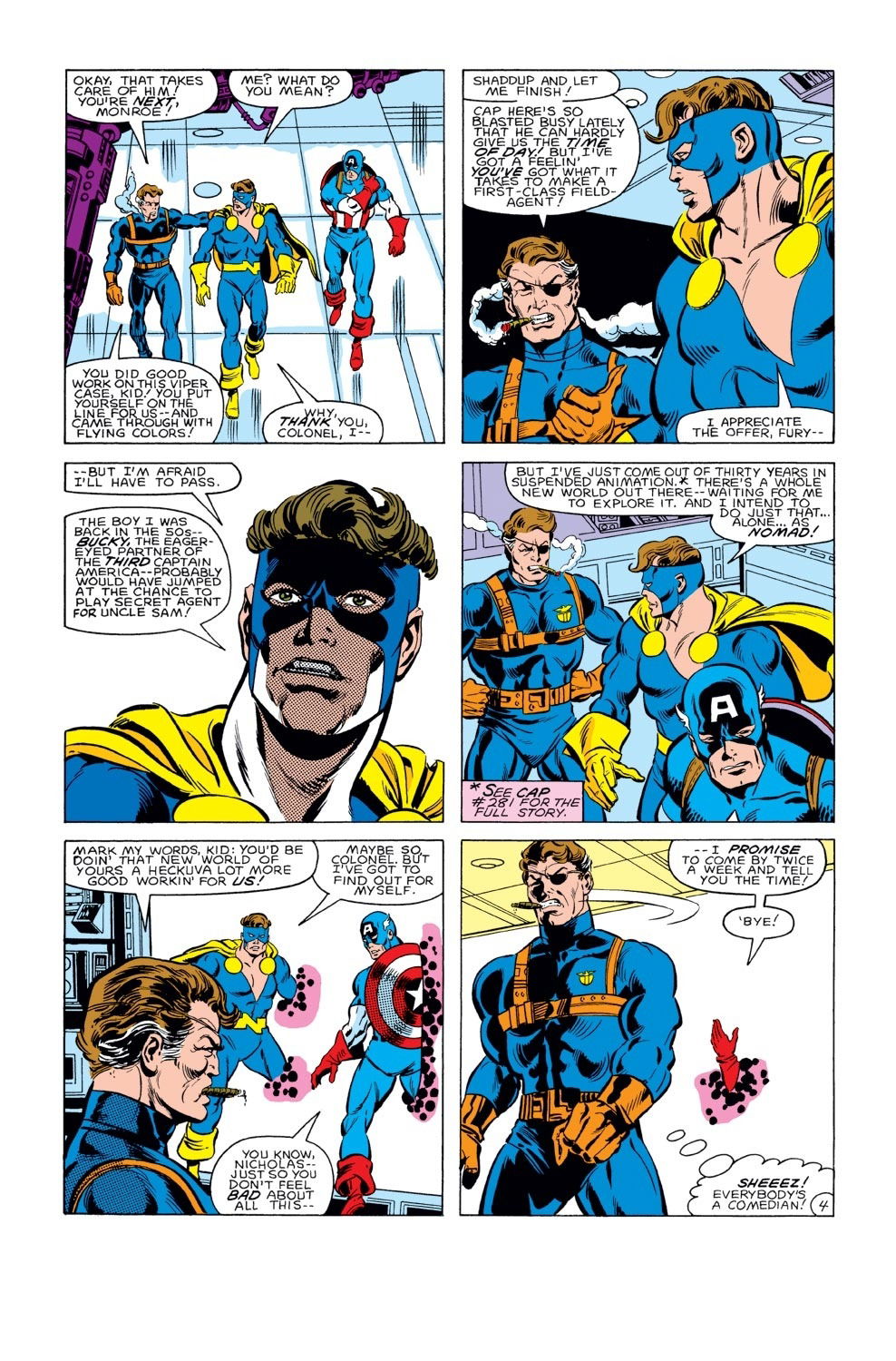 Captain America #284 Pg. 6 (feat. Jack Monroe / Nomad and Nick Fury ...