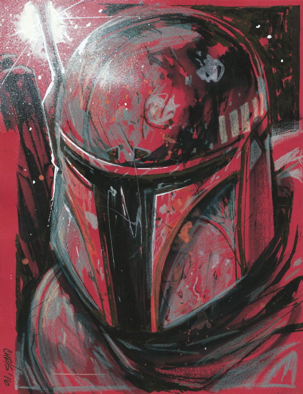 Boba Fett - Red, in Adam Daughhetee's Star Wars Comic Art Gallery Room